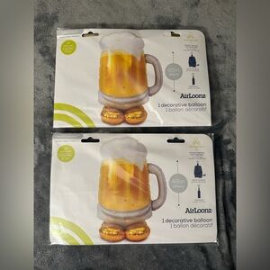 Beer Mug Balloons Bachelor Party Decorations Fun Foil Jumbo Mancave BBQ 2 Packs